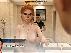 3D 시뮬레이션으로 샤워실에서 뜨거운 MILF와 섹스하기