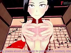 Big boobs and ass get sucked in this POV anime video