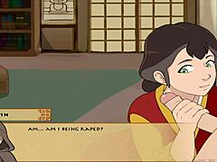 Гърдаста японска Хентай игра с анимационна майка