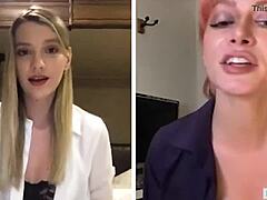 Modne kontorlesbiske på webcam - Kenna James og Serene Siren