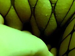 Masturbation and squirting of Beruka in fishnet stockings