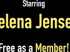 Jelena Jensen's outdoor solo play highlights her big natural tits and mature allure