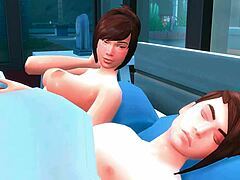 זוג מונפש מפנק את עצמו באינטימיות תשוקתית ב-The Sims 4