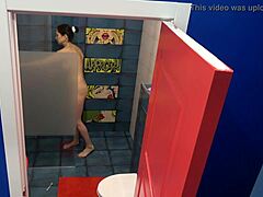 اكتشاف جمال ناضج في الحمام بواسطة كاميرا خفية