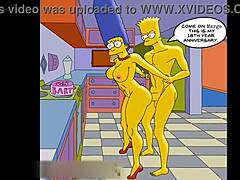Marge, kotiäiti, kokee intensiivistä nautintoa, kun hän saa kuumaa spermaa perseeseensä ja roiskii eri suuntiin. Tässä sensuroimattomassa animessa on kypsät hahmot, joilla on isot aasit ja isot tissit