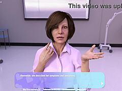 50 वर्षीय परिपक्व महिला स्त्री रोग संबंधी परीक्षा के दौरान आनंद का अनुभव करती है - स्त्री रोग संबंधी कहानियों के साथ एक 3D गेम।