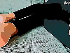 Latina babe i mørke yoga bukser får sin store rumpe fylt med sæd etter å ha blitt knullet