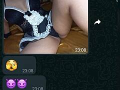 My maid Karina and I have a wild threesome on Whatsapp after our hot chat