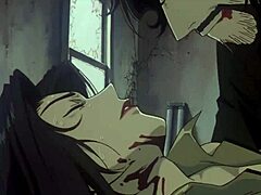 Rough kissing and bouncing breasts in Cowboy Bebop with Faye Valentine