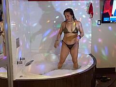 Jacuzzi bath time for hot MILF with a curvy body