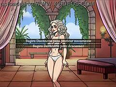 Game of Whores'un sekizinci bölümünde Daenerys Targeryens'in striptiz dansının voyeuristik görüntüsü