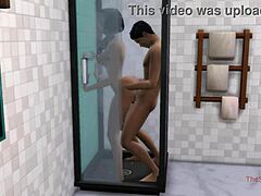 בן חורג מזיין MILF הודי במקלחת