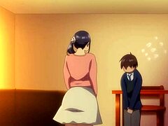 A mellkas anime MILF-t megbaszta egy fiatal fiú