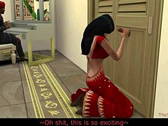 En indisk milf er utro mot sin mann med en ung mann i Sims 4s ekte stemme