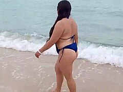 Mom's hotwife on the beach meets Safado for a wild sexual encounter with milk inside