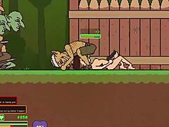 Hentai gameplay deel 3: Naakte vrouwelijke overlevende vecht zich een weg door Goblins en wordt hard geneukt