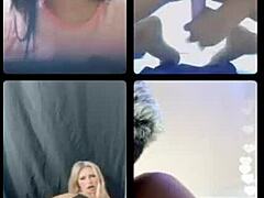 Kolme lesboa harrastaa anaalipeliä web-kameralla