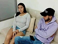 Watch a petite Latina get her tight pussy filled with cum in hardcore part 2