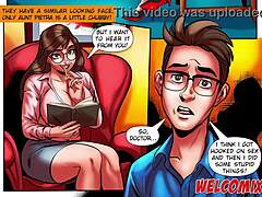 Sexy cartoon MILF wordt geneukt door een nerd stud in HD-video
