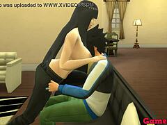 Fellation et sodomie: Sasuke trompe Hinata avec une fille aux gros seins