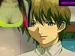 Hentai-tecknad film med anime-sex och tecknad ansiktsbehandling